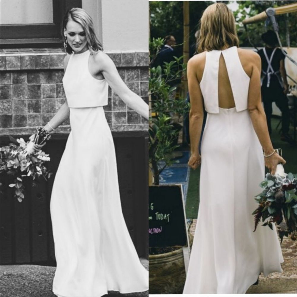 NWOT Jill Jill Stuart Iva Crepe Maxi Dress Size 2
